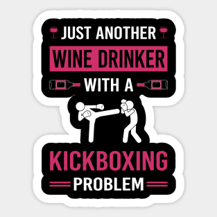 Wine Drinker Kickboxing Sticker